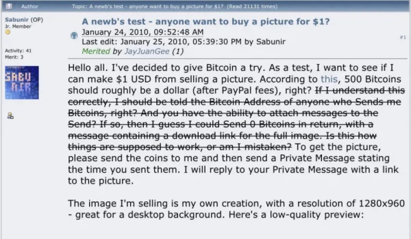 The Near Miss: When an NFT Nearly Became Bitcoin's First Financial Transaction